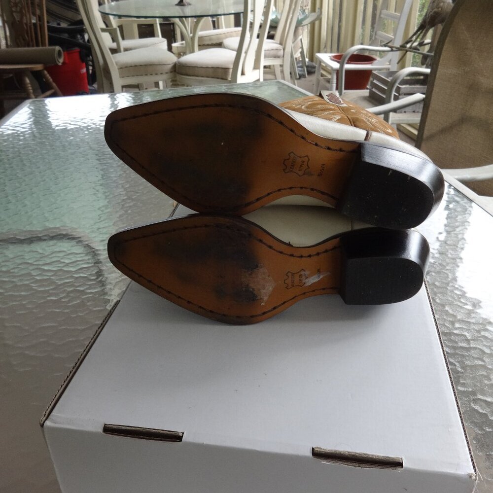 Nine West Western boots women's size 5.5M, 3 tone leather, pointed toe, quality - Picture 9 of 15